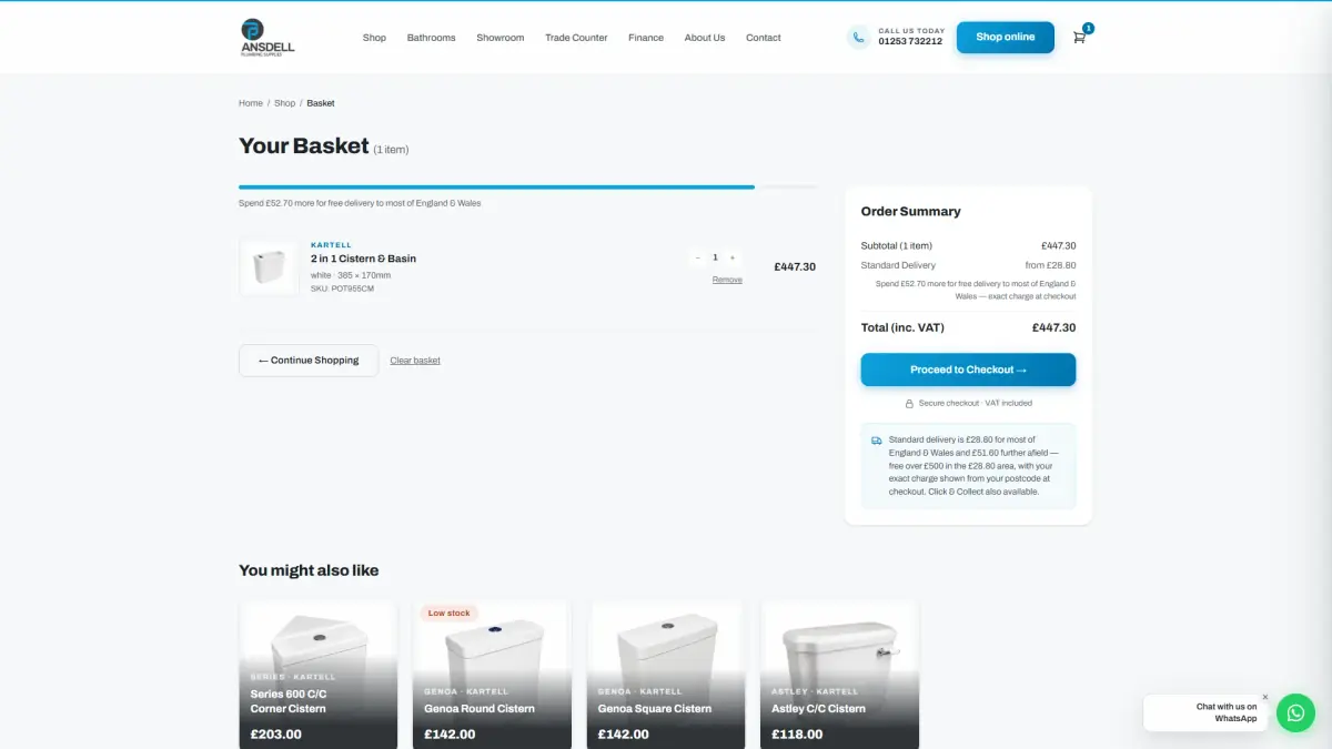 Ansdell basket with free delivery progress