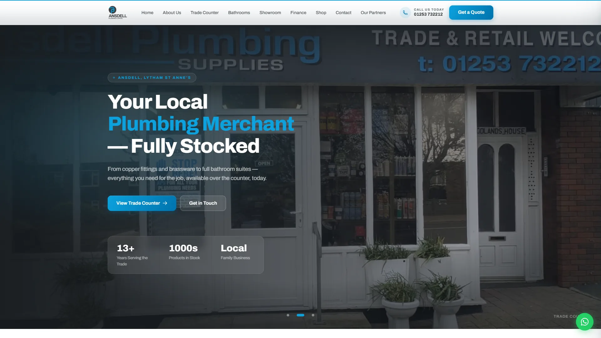 Ansdell Plumbing Supplies homepage