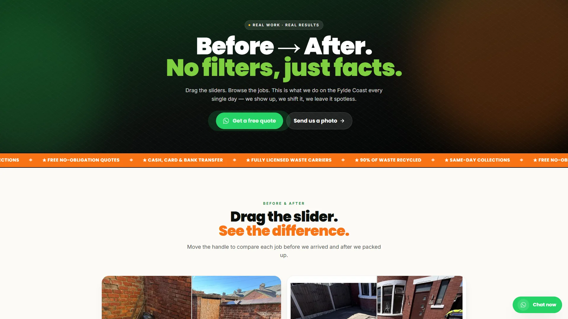Dirt Cheap before and after work gallery