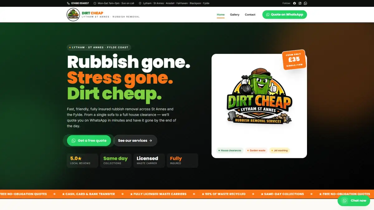 Dirt Cheap — homepage