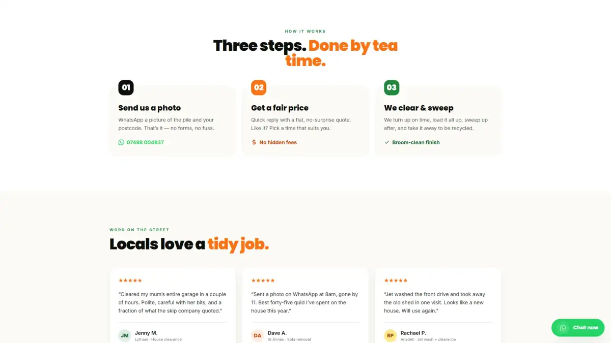 Dirt Cheap three-step process section