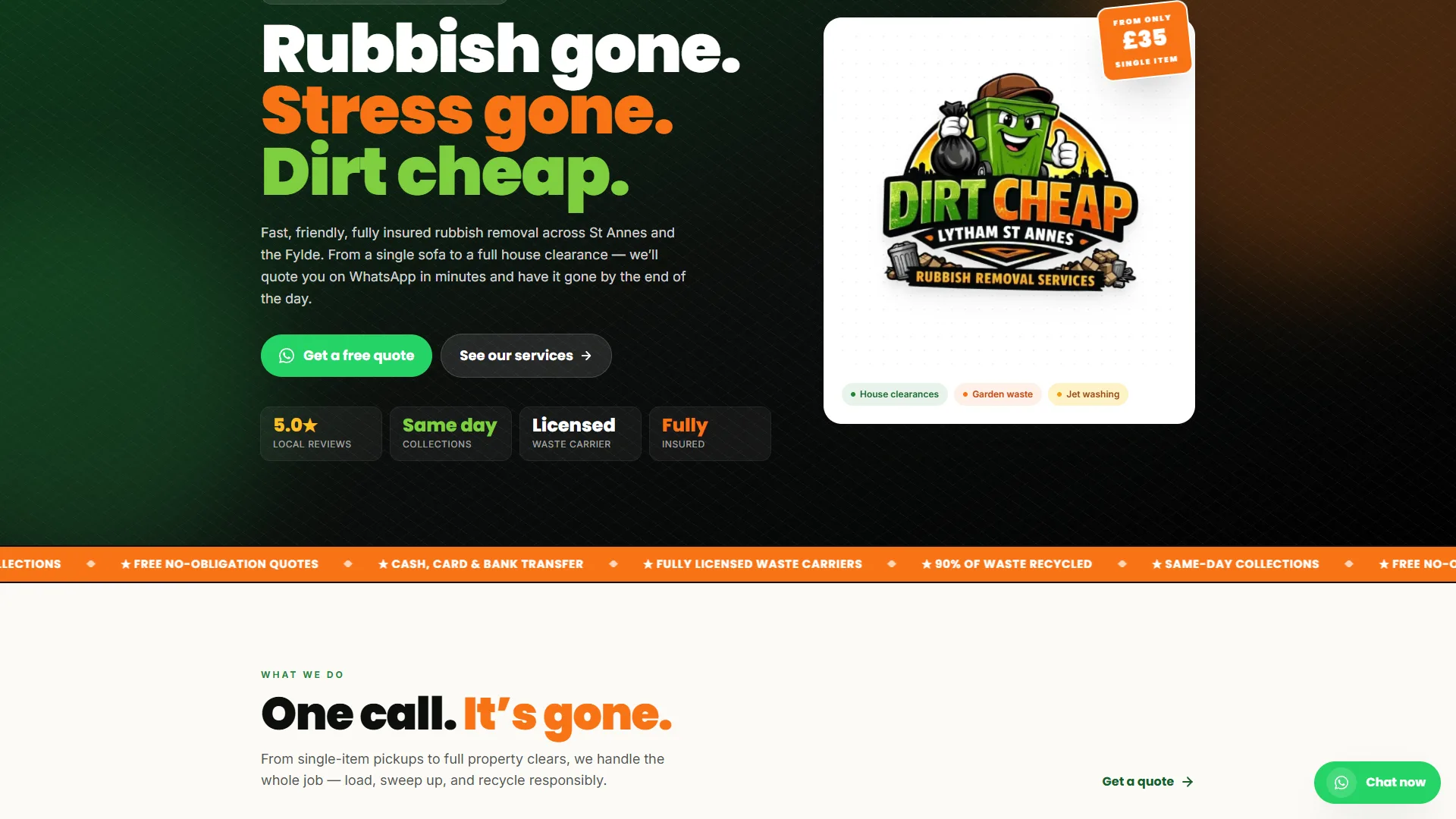 Dirt Cheap homepage