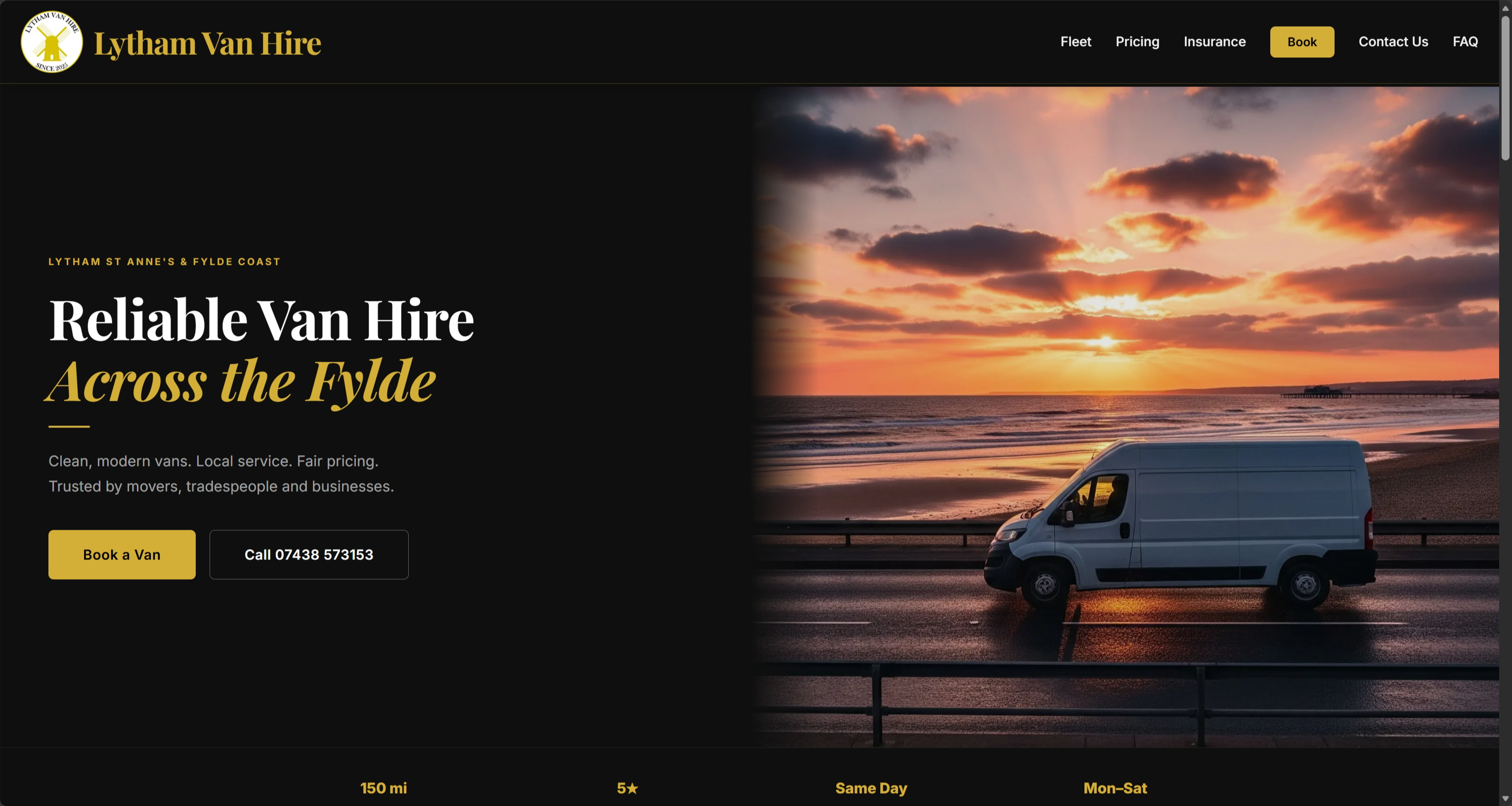 Lytham Van Hire homepage