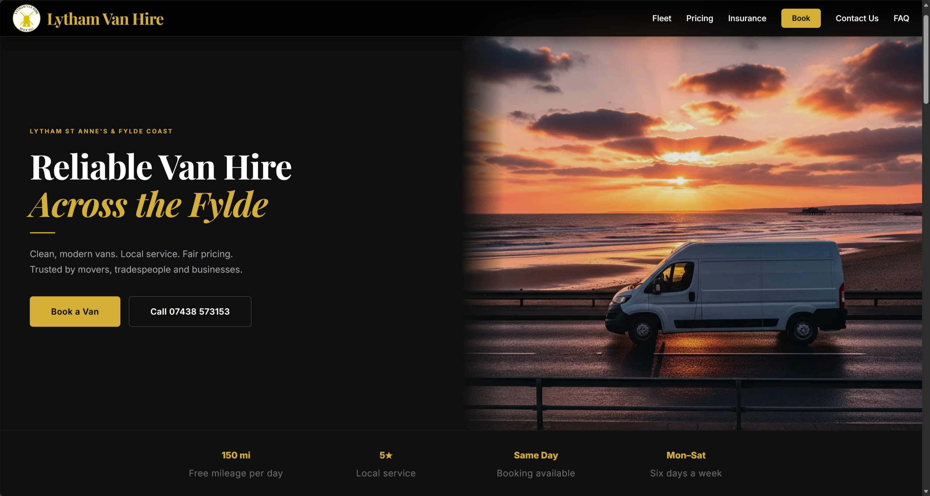 Lytham Van Hire website