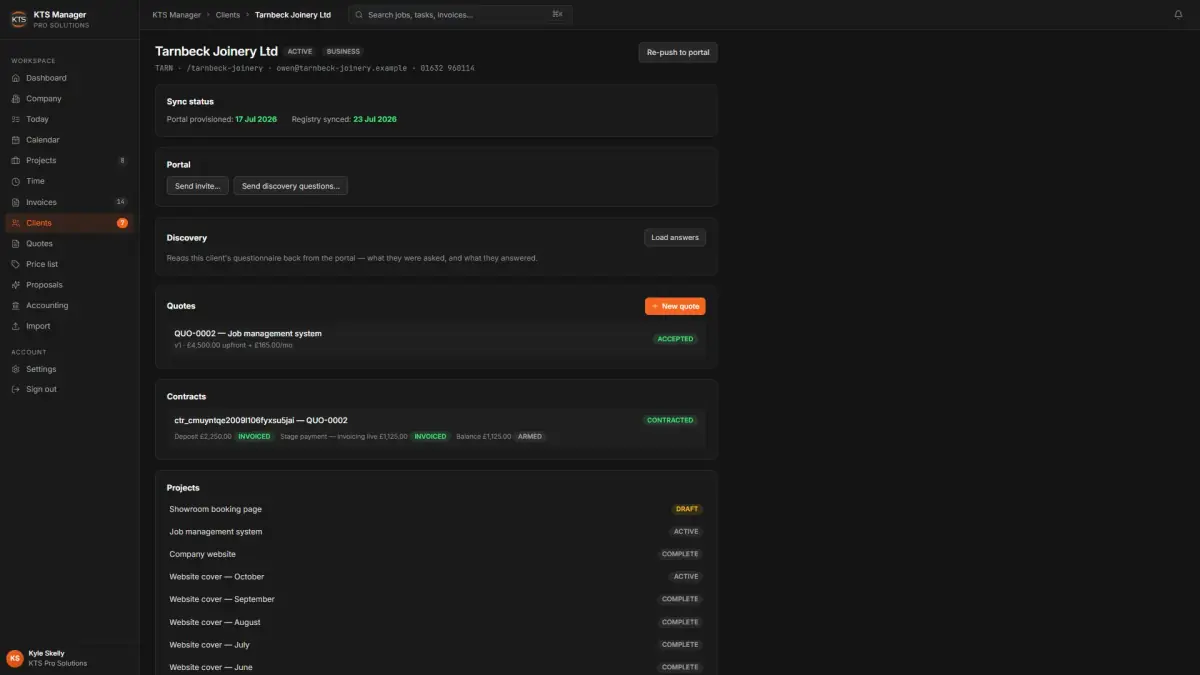 KTS Staff Portal client record