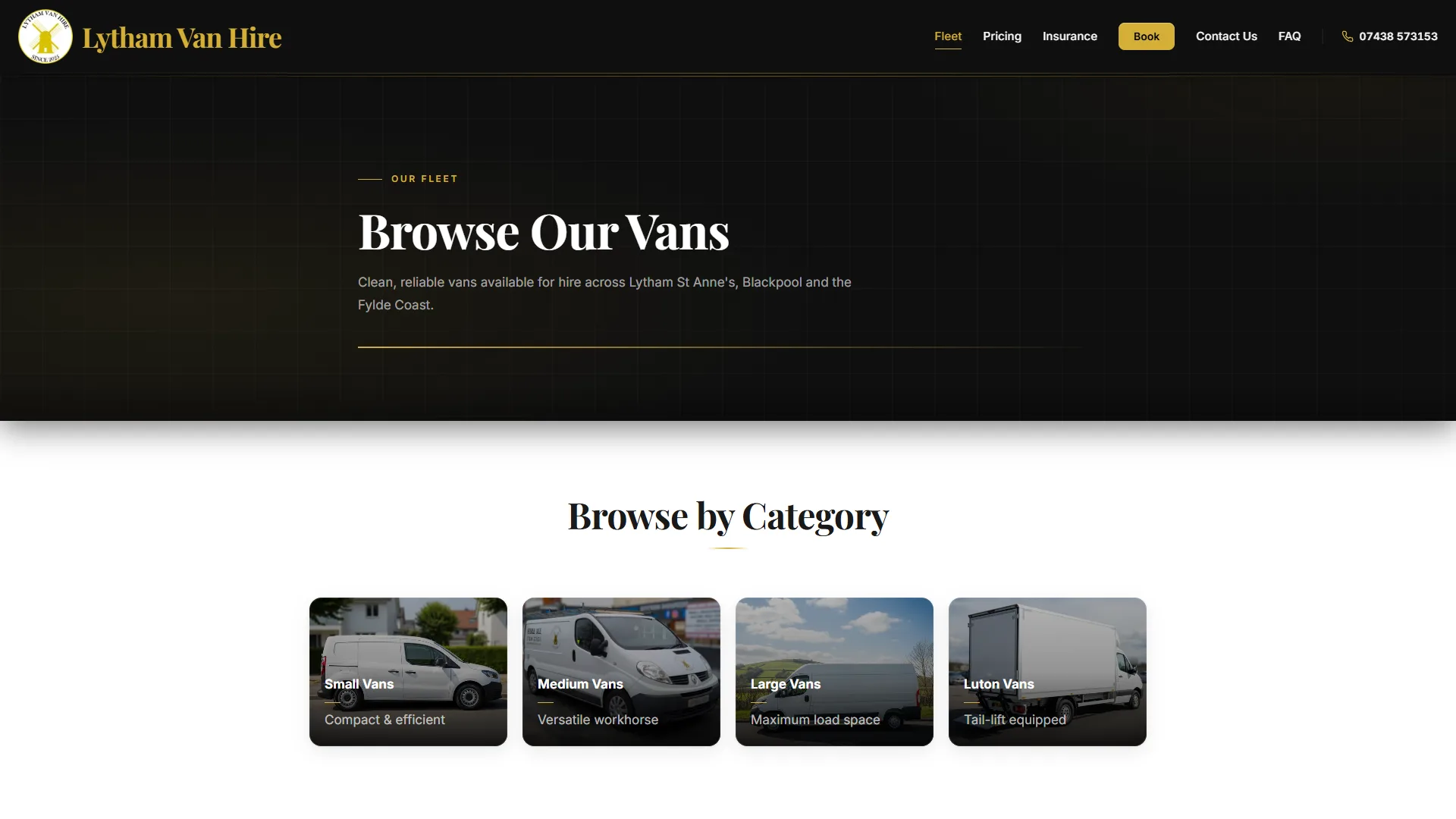 Lytham Van Hire fleet page