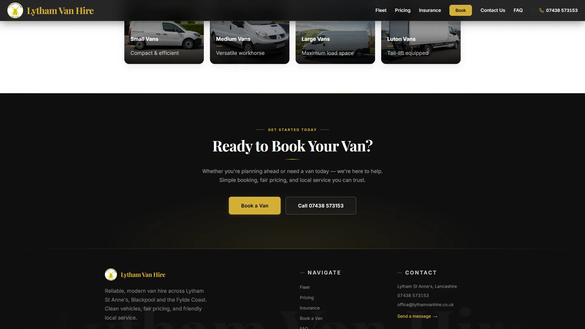 Lytham Van Hire footer