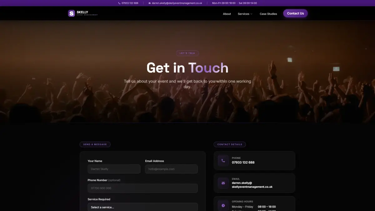 Skelly contact page