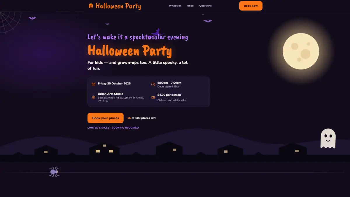 Halloween Party — the event page