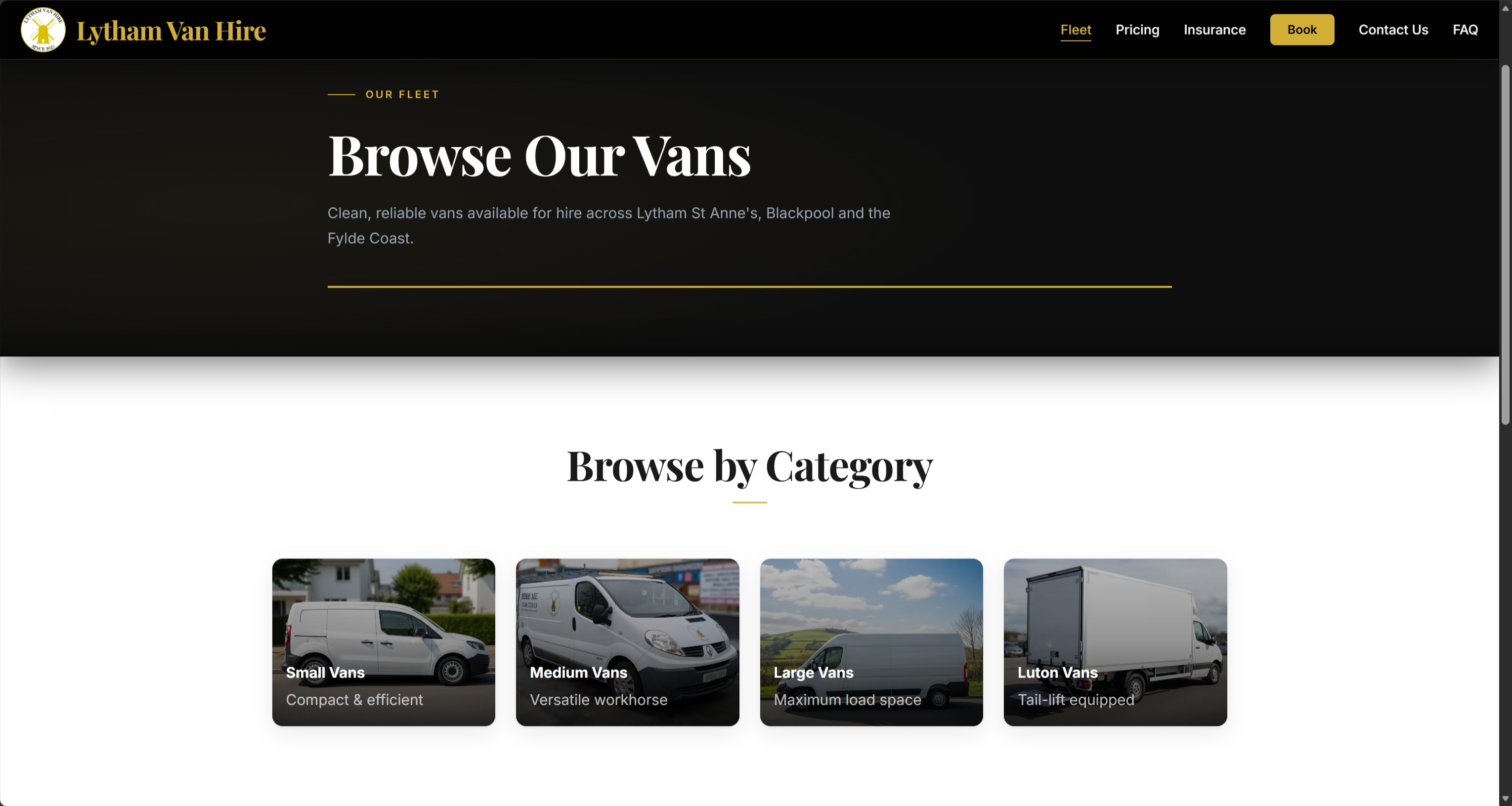 Lytham Van Hire fleet selection