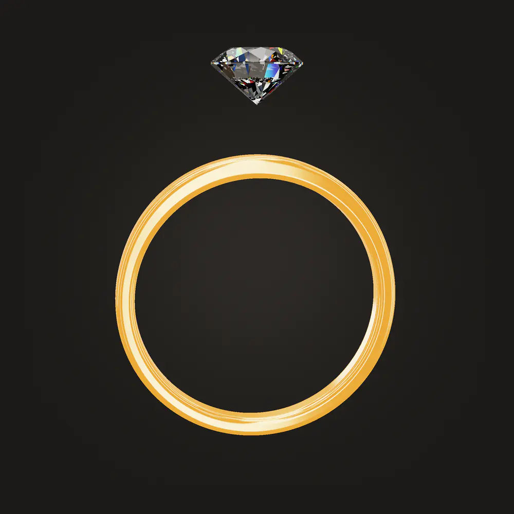 A circle of molten metal glowing orange as it cools, beneath the cut stone.